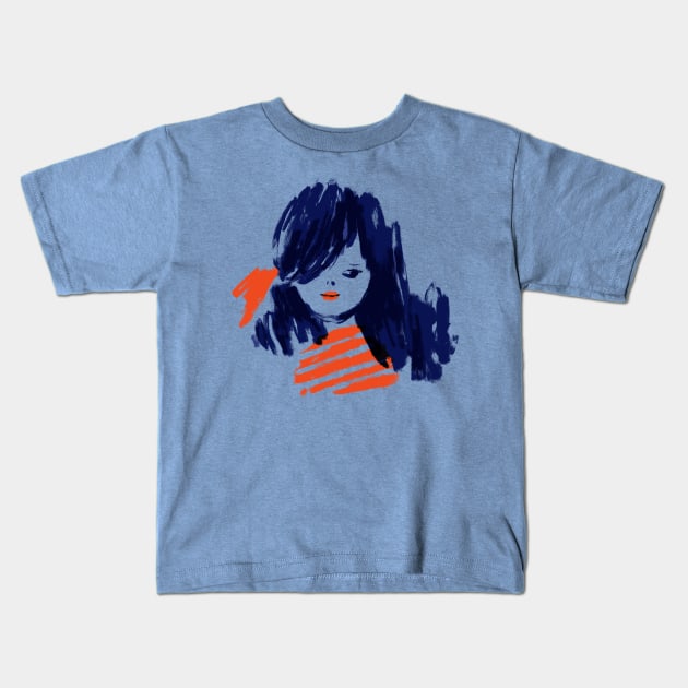 Girl in Blue Kids T-Shirt by Shelley Johannes Art